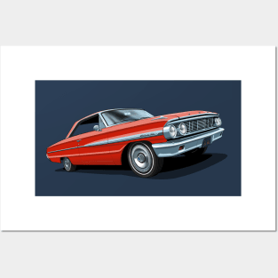 1964 Ford Galaxie 500 in rangoon red Posters and Art